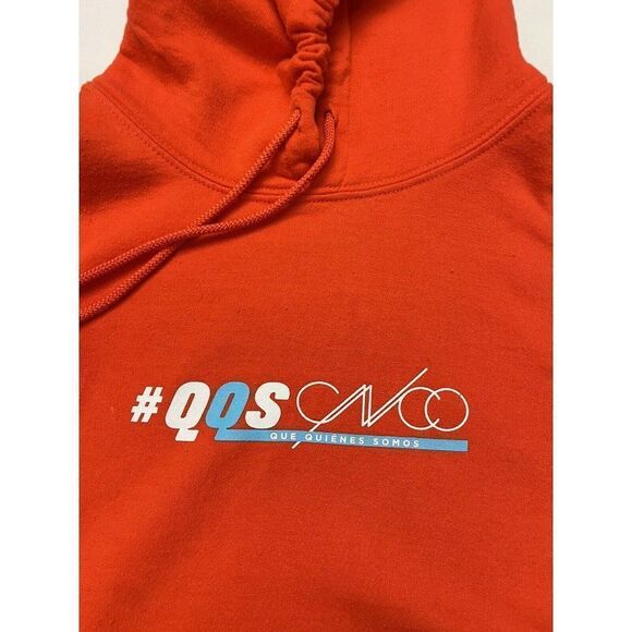 CNCO Que Quienes Somos Graphic Pullover Hoodie Men Medium Orange Music - Picture 4 of 6